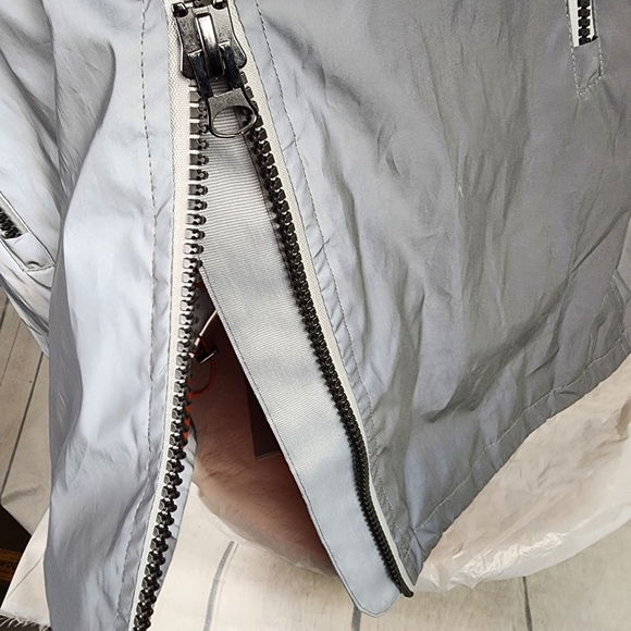 nuage Reflective Hooded Raincoat Silver  Outdoor Size 14 - Picture 12 of 15